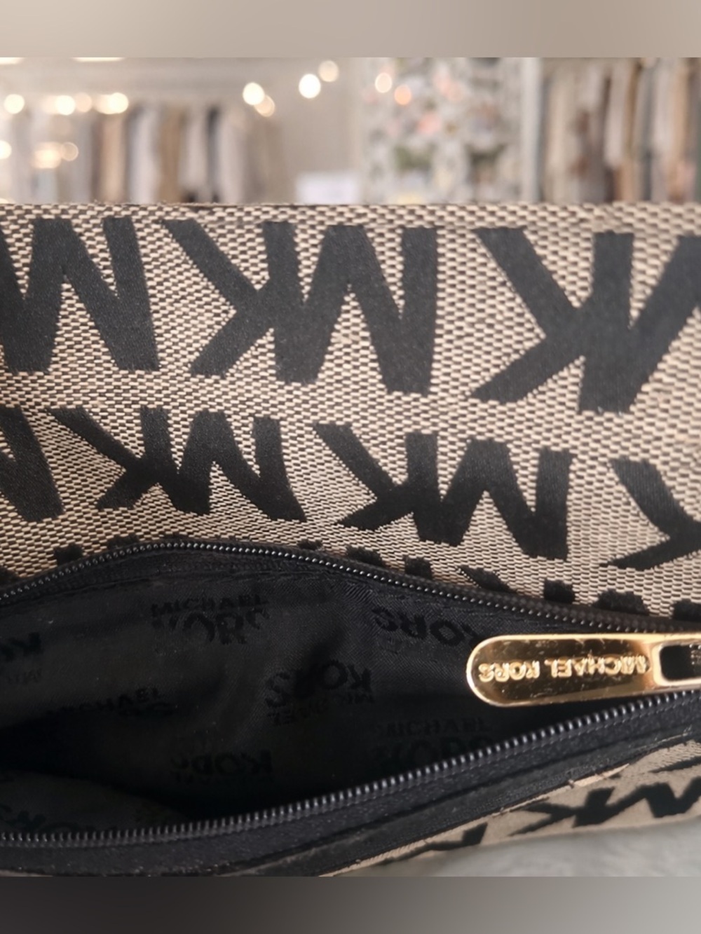 Michael Kors MK Logo Continental   Wallet Brown Black - Picture 4 of 4